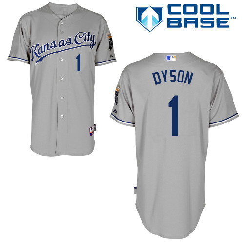 Jarrod Dyson #1 MLB Jersey-Kansas City Royals Men's Authentic Road Gray Cool Base Baseball Jersey